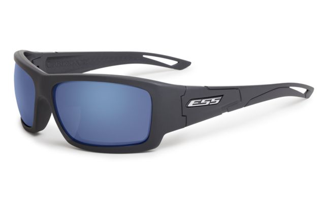 ESS Credence Ballistic Sunglasses Matte Dark Gray Frame Mirrored Blue Lens Large Fit - ESS Eye Pro