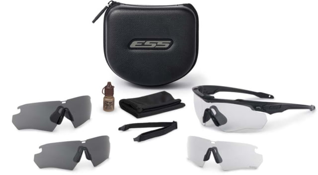 ESS Black CrossBlade Deluxe Kit Black Frame Standard/NARO Clear & Smoke Gray Lens - Ess