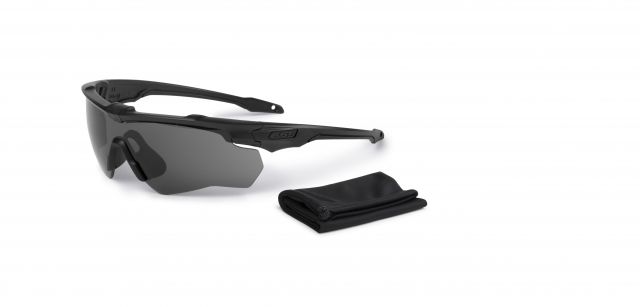 ESS CrossBlade ONE Shooting Glasses Smoke Grey Lens Black - Ess