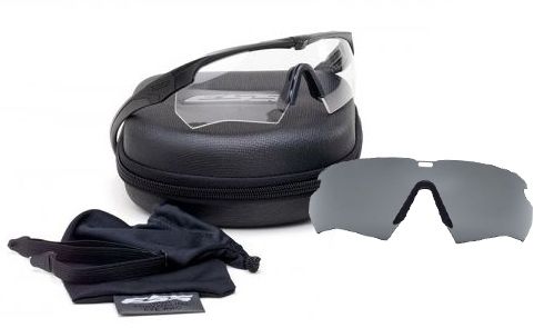 ESS Crossbow Suppressor 2X Eyeshields Safety Glasses Black w/ Clear & Smoke Lenses - Ess