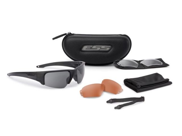 ESS Crowbar Tactical Sunglasses Kit Black Frame Small-to-Medium - Ess