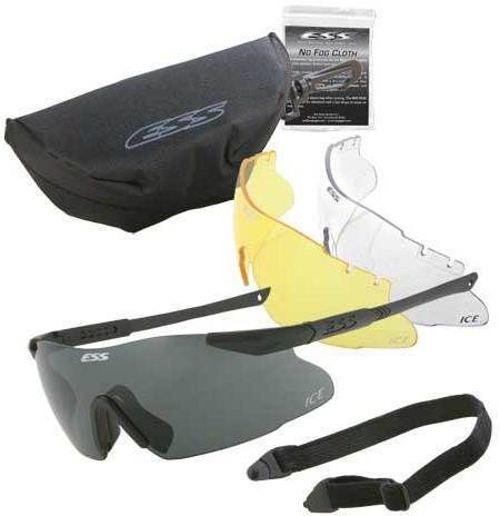 ESS ICE 2.4 Eyeshield System w/ Black Frame 3 Lens Average Size - Ess