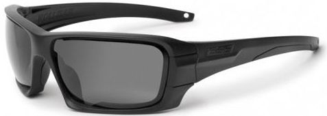 ESS Rollbar Tactical Ballistic Sunglasses Kit Black Frame w/Subdued ESS Logo Clear Smoke Gray and Mirrored Copper Lens - Ess