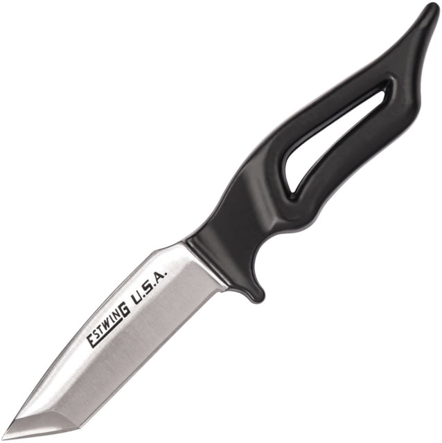 Estwing TK-4 Bowie Knife 9.25in Overall 4in Satin Tanto Blade Black Powder Coated Handle Forged Out Of One Piece Of Us Steel Black Nylon Sheath - Estwing