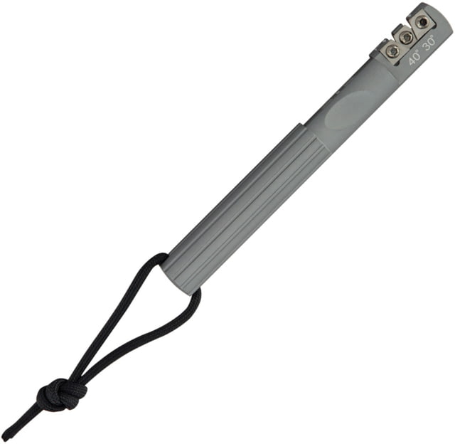 ETE Two Stage Sharpener 5.75in Overall Gray Aluminum Handle Dual Angle Carbide Sharpeners One With 25 Degree Angle And One With 35 Degree Angle - Ete