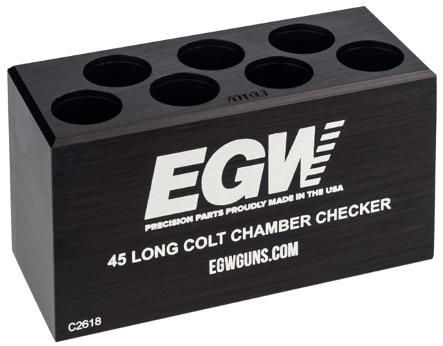 Evolution Gun Works Ammo Chamber Checker 45 Long Colt 7-hole 6.2in Aluminum Matte Black Anodized - Evolution Gun Works