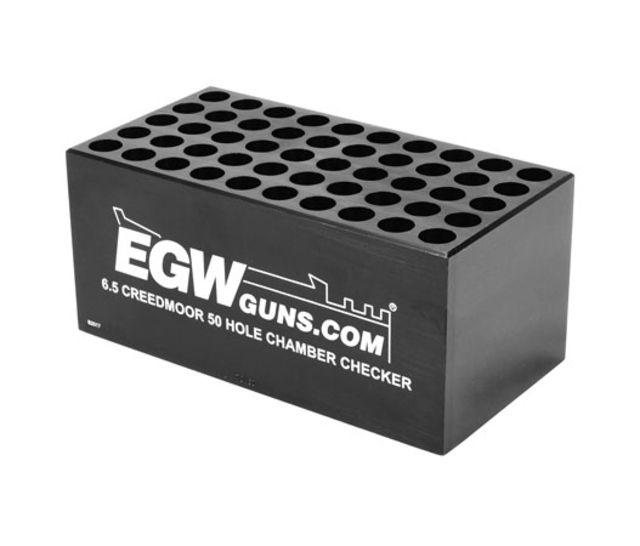 Evolution Gun Works Ammo Chamber Checker 6.5 Creedmoor 50-Hole 6.2in Aluminum Matte Black Anodized - Evolution Gun Works