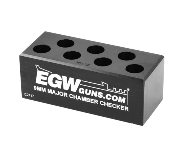 Evolution Gun Works Ammo Chamber Checker 9 mm Major 7-hole 6.2in Aluminum Matte Black Anodized