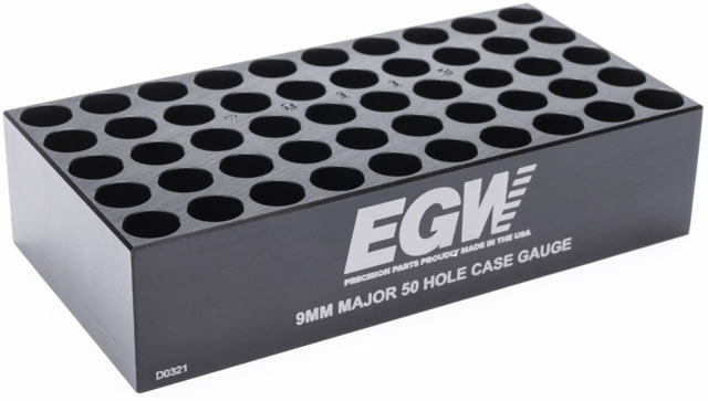 Evolution Gun Works Case Gauge Ammo Checker 9 mm Major 50-Hole Black - Evolution Gun Works
