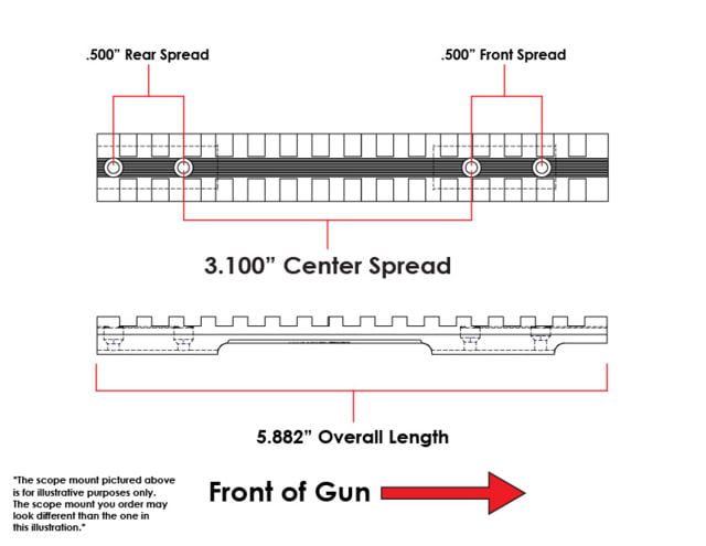 Evolution Gun Works Picatinny Rail Scope Mount Savage B17 B22 B22LR 20 MOA 5.882in Aluminum Matte Black - Evolution Gun Works