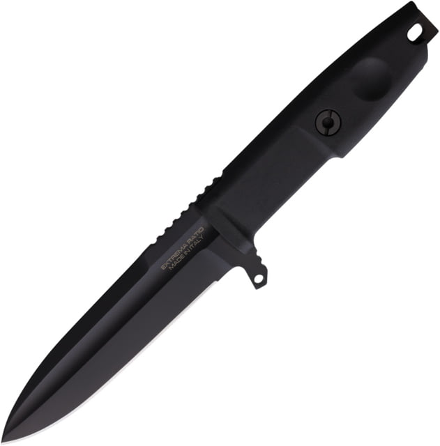 Extrema Ratio Defender 2 Fixed Blade Knife 4.64in Bohler N690 Stainless Black MIL-C-13924 Burnished Blade Black Forprene Handle - Extrema Ratio