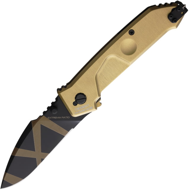 Extrema Ratio MF1 Linerlock Desert Warfare Folding Knife 3.63 in Bohler N690 Stainless Blade Tanto Blade Tan Anodized Aluminum Handle - Extrema Ratio
