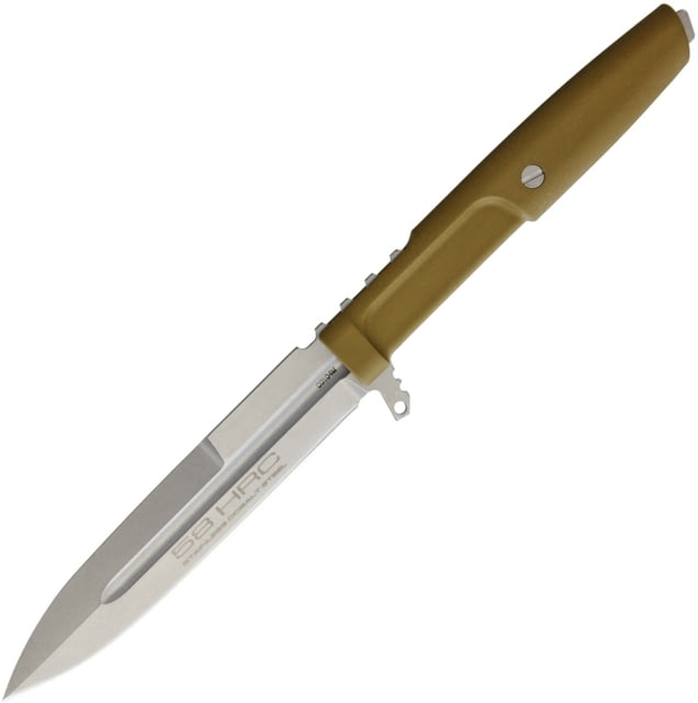 Extrema Ratio Requiem HCS Fixed Blade Knife 9.25in Overall 4.5in Stonewash False Edge N690 SS Stiletto Style Blade Hcs Forprene Handle Hcs Nylon Molle - Extrema Ratio