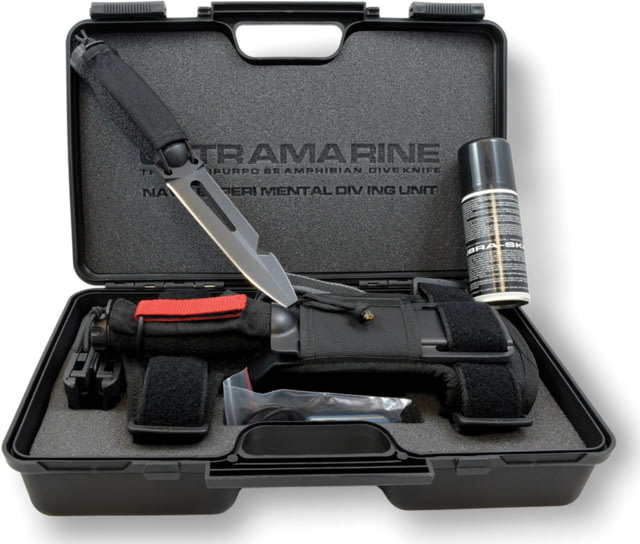 Extrema Ratio Ultramarine N.E.D.U. Knife 5.5" black MIL-C-13924 burnished partially serrate Black nylon handle - Extrema Ratio