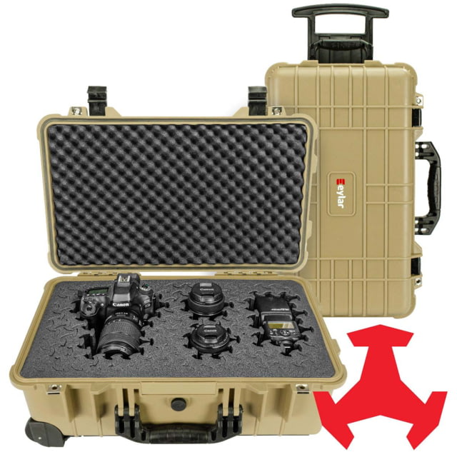 Eylar 22in Carry-On Roller Hard Case Equipped w/Ragar XP Crosslinked Foam Insert Tan
