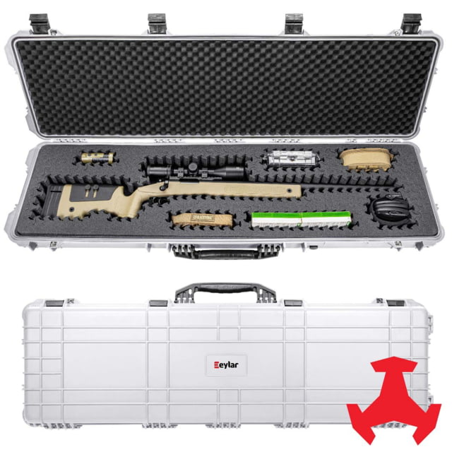 Eylar 53in Hard Rifle Case Equipped w/Ragar XP Crosslinked Foam Insert White