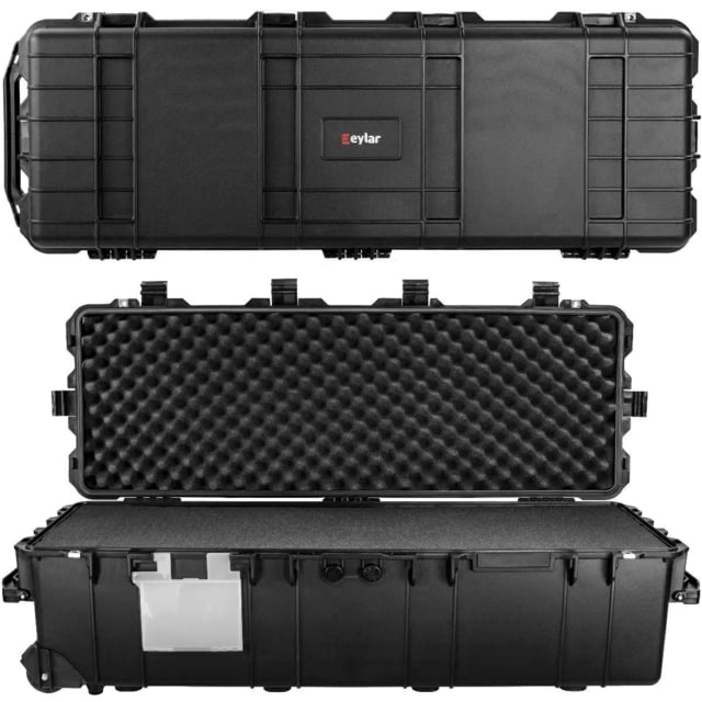 Eylar Extra Large 44in Waterproof Deep Heavy Transport Stacker Roller Rifle Hard Case w/Foam Black