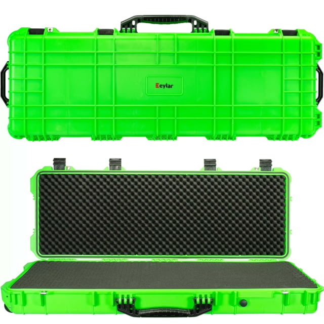 Eylar Large 48in Waterproof Roller Hard Rifle Case w/Foam Neon Green
