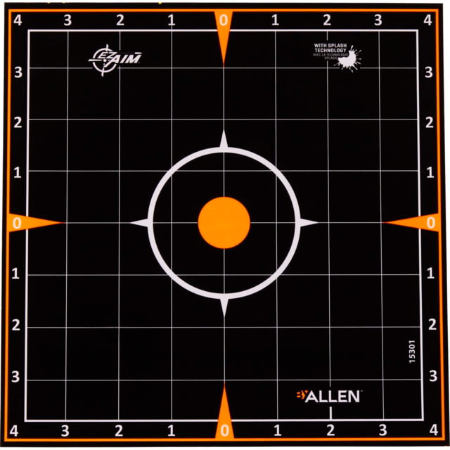 US EZ-Aim Adhesive Splash Sight-In Grid Target, Black, 8X8, 15301 Tech Data