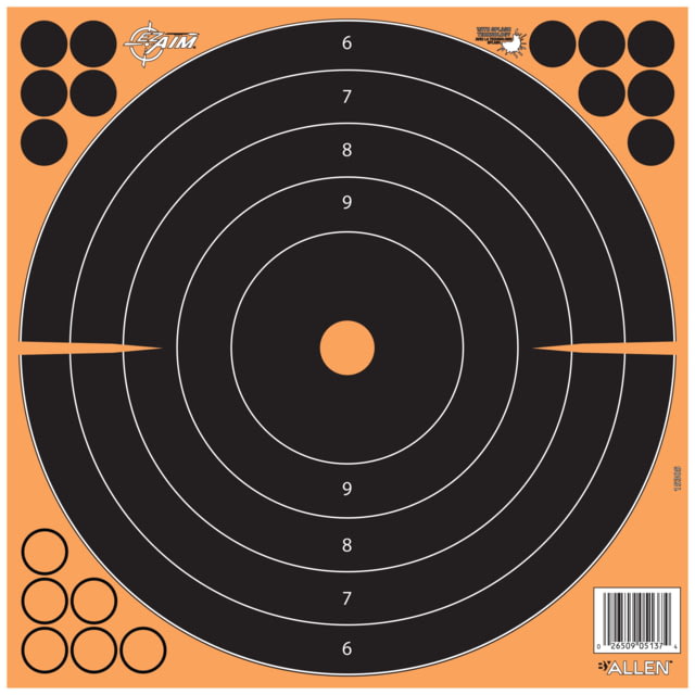 EZ-Aim Allen Adhesive Paper Splash Shooting Targets Bullseye 12in Square Black/Orange 100/ct - Ez-Aim