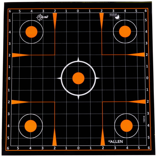 US EZ-Aim Adhesive Splash Sight-In Grid Target, Black, 12x12, 15314 Tech Data