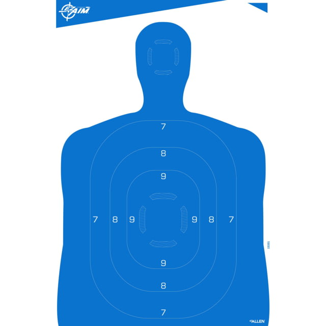 USED Allen Ez-Aim Paper Silhouette Target White/Blue 23X35  EDEMO1 Used Condition Like New - Ez-Aim
