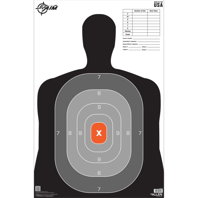 EZ-Aim B27 Pro Silhouette Paper Target 23 x 35 50-Pack - Ez-Aim