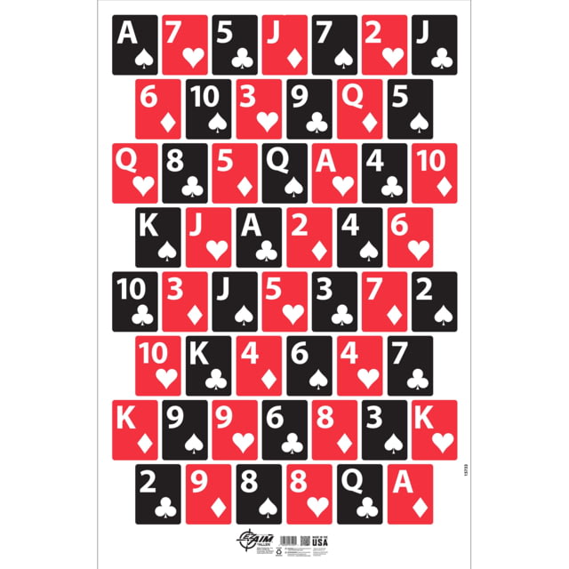 EZ-Aim Deck of Cards Shooting Target & Backer Corrugated 23x 35in White - Ez-Aim
