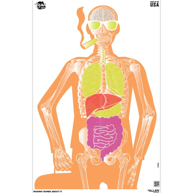 EZ-Aim Fun Makin Bones About It Silhouette Paper Shooting Target 23inW x 35inH 3-Pack - Ez-Aim