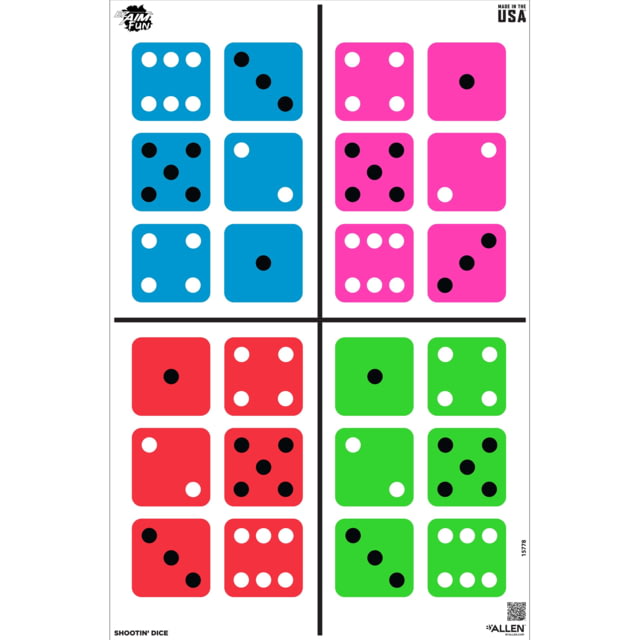 EZ-Aim FUN Shootin' Dice Paper Shooting Target 23x 35in 3-Pack Multi - Ez-Aim