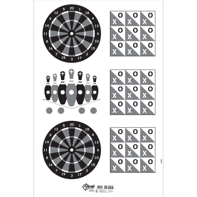 EZ-Aim Handgun Games Shooting Target & Backer Corrugated 23x 35in White - Ez-Aim