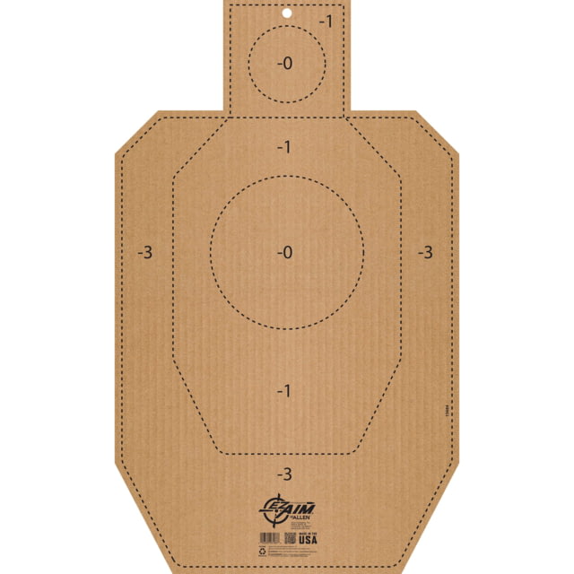 EZ-Aim IPSC IDPA Corrugated Silhouette Paper Shooting Target 18x 30in Tan - Ez-Aim