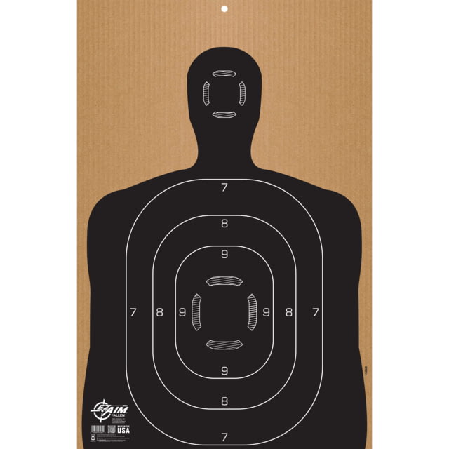 EZ-Aim Silhouette Shooting Target B27 Corrugated 23x 35in Tan - Ez-Aim