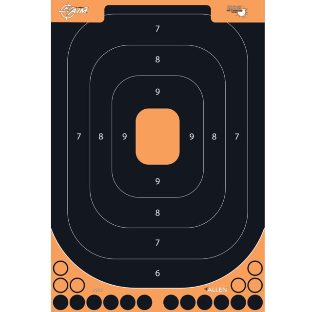 USED EZ-Aim Splash Reactive Adhesive Paper Shooting Targets Handgun Trainer 12.5inW x 18.25inH 5-Targets Per Pack Black/Orange  EDEMO1 Condition - Ez-Aim