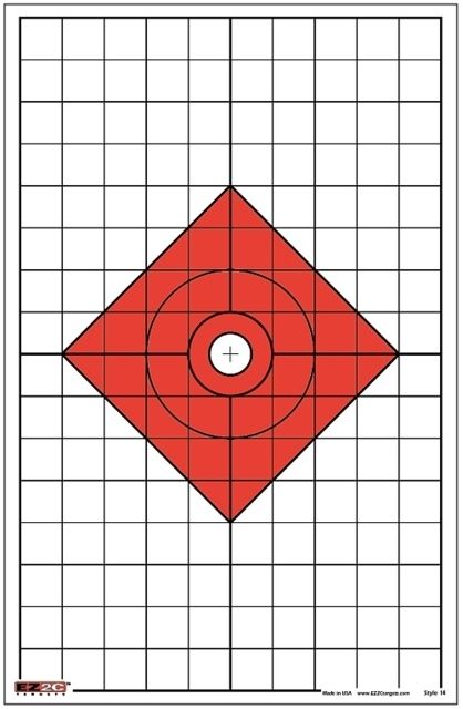 EZ2C Targets Style 14 Targets11x17inRed and Black InkPack of 25 - Ez2C Targets