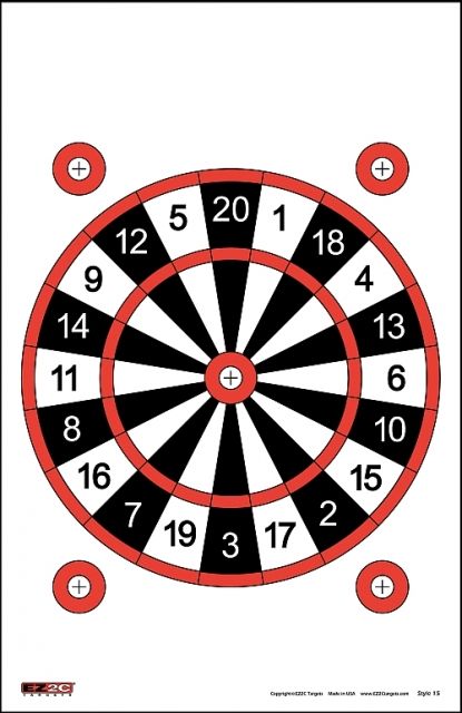 EZ2C Targets Style 15 Targets11x17inRed and Black InkPack of 25 - Ez2C Targets