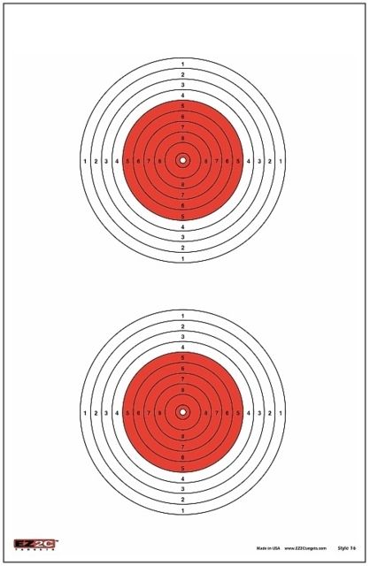EZ2C Targets Style 16 Targets11x17inRed and Black InkPack of 25 - Ez2C Targets