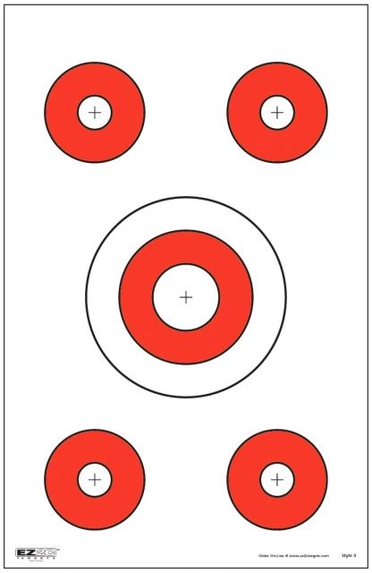 EZ2C Targets Style 3 Targets11x17inRed and Black InkPack of 25 - Ez2C Targets