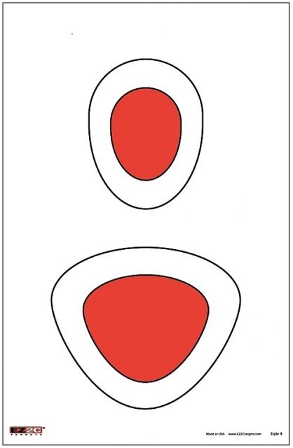 EZ2C Targets Style 4 Targets11x17inRed and Black InkPack of 25 - Ez2C Targets