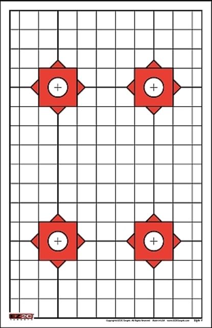 EZ2C Targets Style 7 Targets11x17inRed and Black InkPack of 25 - Ez2C Targets