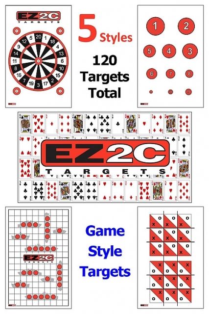 EZ2C Targets 120 5 Game Style TargetsRed and Black Ink11x17in - Ez2C Targets