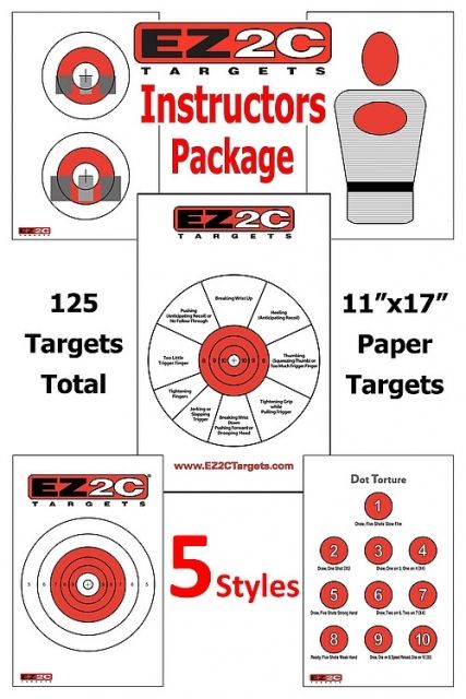 EZ2C Targets 125 5 Instructors Style TargetsRed and Black Ink11x17in - Ez2C Targets