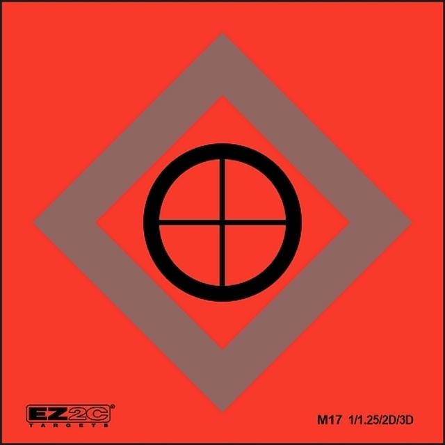 EZ2C Targets Style 17 Mini Targets Black Ink on Red3.5x3.5inPack of 25 - Ez2C Targets