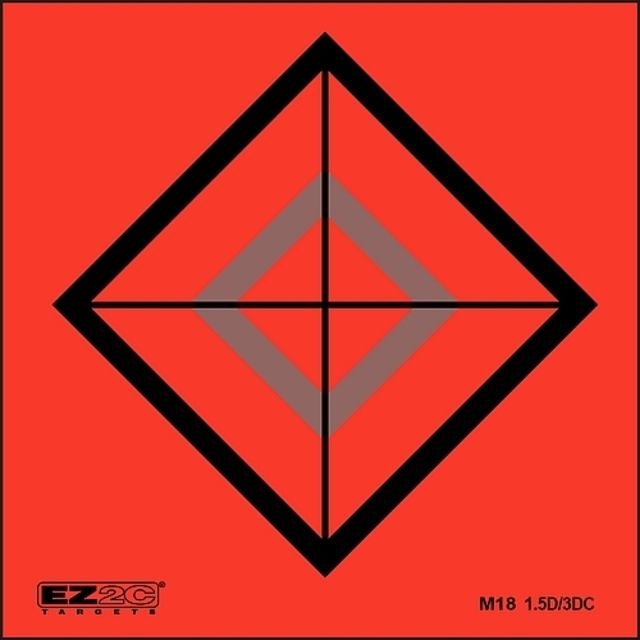 EZ2C Targets Style 18 Mini Targets Black Ink on Red3.5x3.5inPack of 25 - Ez2C Targets