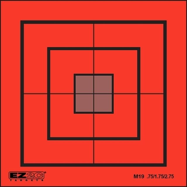 EZ2C Targets Style 19 Mini Targets Black Ink on Red3.5x3.5inPack of 25 - Ez2C Targets