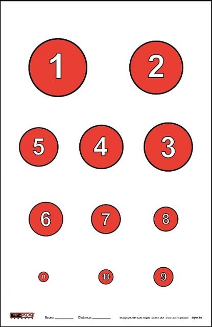EZ2C Targets Style 20 TargetsRed and Black Ink11x17inPack of 25 - Ez2C Targets