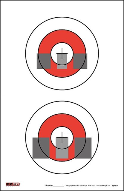 EZ2C Targets Style 21 TargetsRed and Black Ink11x17inPack of 25 - Ez2C Targets
