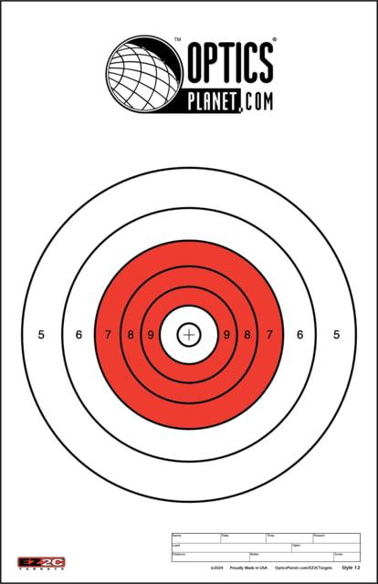 OpticsPlanet Exclusive EZ2C Targets Style 12 Orange and Black Ink on High Quality White Paper 25 Pack - Ez2C Targets