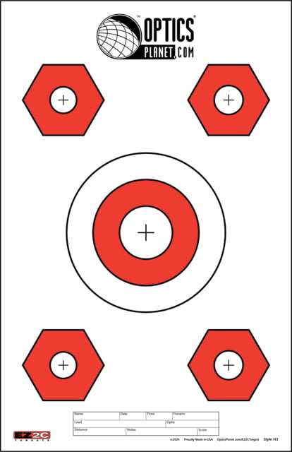 OpticsPlanet Exclusive EZ2C Targets Style H3 Orange and Black Ink on High Quality White Paper 25 Pack - Ez2C Targets