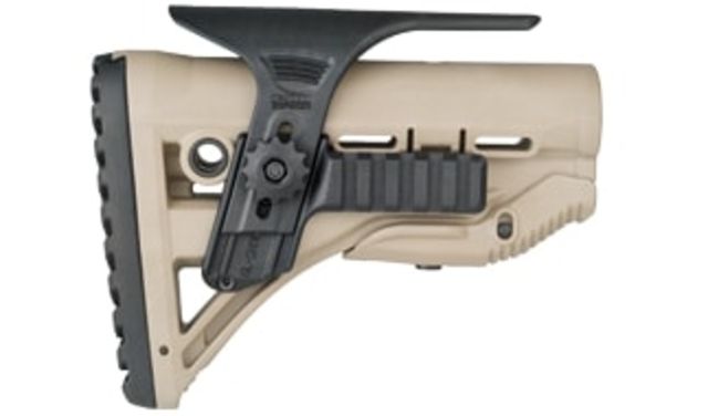 FAB Defense Adjustable Cheek Riser with Picatinny Rail for GL-Shock Tan - Fab Defense